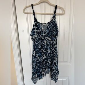 Stylish Navy/Blue Leopard Print Women's sheer Dress / Coverup